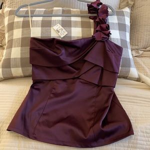 Plum One Shoulder Shirt